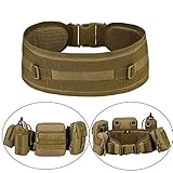 Huntvp MOLLE Tactical Belts Patrol MOLLE Belt with Mesh Lining for Shooting Airsoft Wargame Paintball Hunting (Coyote Brown)
