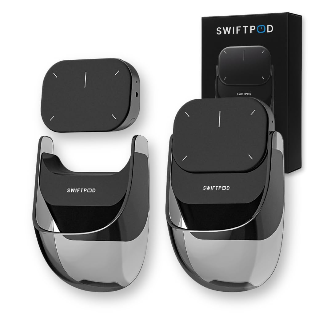 Smart Maus, 3-in-1 Multifunktional mit Touch-Steuerung, Gestensteuerung & Air-Modus – Laser Pointer, Ergonomisch, 30 Tage Akku-Laufzeit, Wireless Präsentationsmaus, Leise, Kabellos (Schwarz)