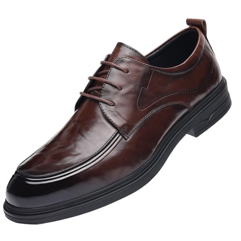 Men's Classic Leather Dress Shoes Wedding Formal Modern Business Walking Pointed Toe Summer Lace Up Oxford Shoes