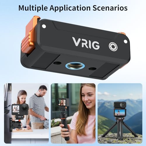 Image of VRIG Magnetic Quick Release Base for DJI OSMO Action6 /Nano,Magnetic Mount with 1 /4 inch Threaded Hole Compatible with DJI OSMO Action6 /Nano Quick Release Adapter