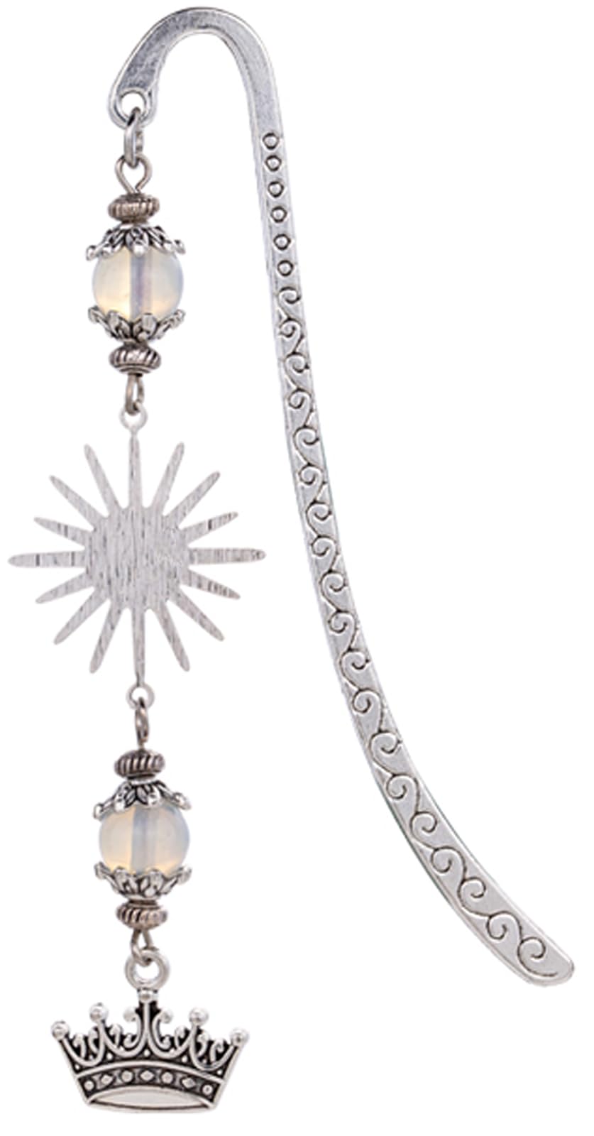 Retro Metal Bookmark for Bookish Gifts Wing Mask Bow and Arrow Charms Book Mark for Book Lover Gifts for Women Men (Crown)