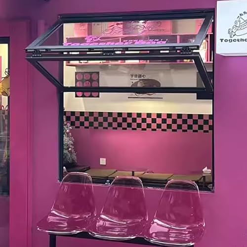 Wzmocnione aluminiowe okno koncesyjne składane pionowe okno do serwowania żywności ciężarówek i restauracji 111 x 91 cm wyświetlacz na ciasta i przekąski