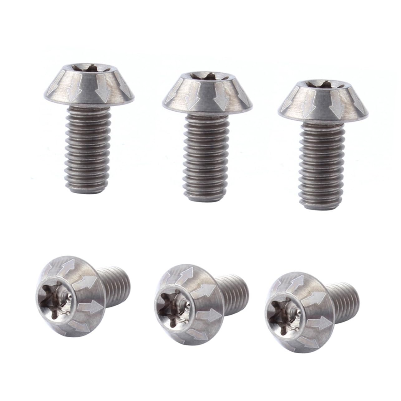 KOMBIUDA Bike Rotor Screw Kit 6pcs Titanium Alloy M5 Rotor Bolt Universal Fit for Disc Brakes
