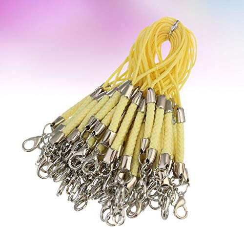 Exceart 50 peças de cordão curto de poliéster para telefone com liga de lagosta fivela cordão de tel
