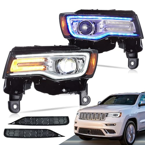 Figuras, Video On Demand VLAND - Faros LED para Grand Cherokee WK2 2014-2021, Con Animación Azul