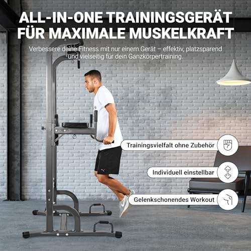 Bild 5 - MSPORTS Power Tower Premium – Multifunktionale Klimmzugstation & Dip-Station für Zuhause – Pull-Ups, Dips, Beinheben & Core-Training – stabile Gym-Station für Home-Gym