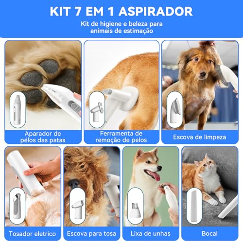 NP5 Pro Kit de limpeza para cães//Aspiração a vácuo 99% dos pelos de animais de estimação, 110V 7 em