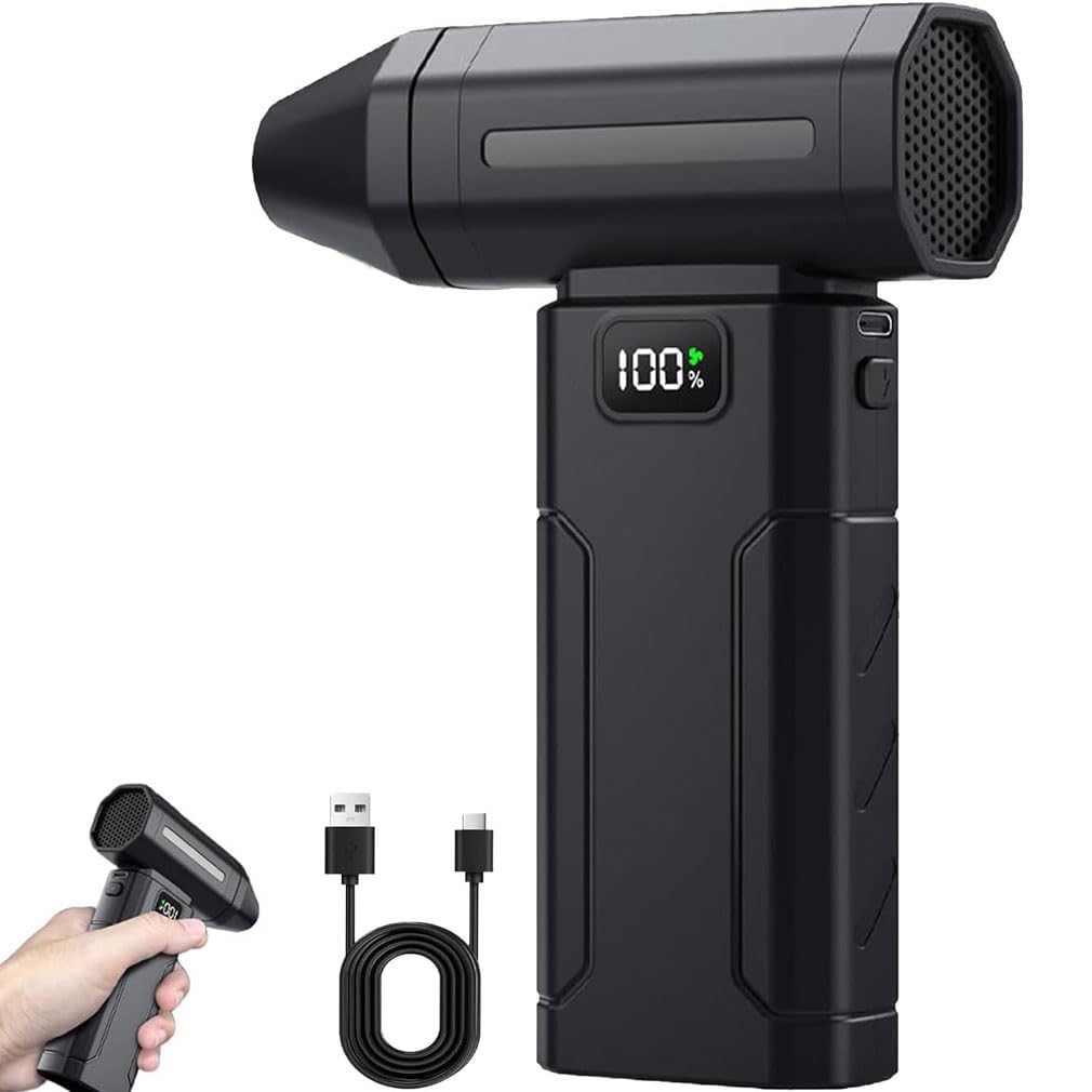 Ultra-Powerful Portable Turbo Fan with 150,000 RPM, Compressed Air Duster, Super Power Cordless Air Duster, 6-Gear Adjustable Mini Blower, Rechargeable Dust Blower for Computer, Keyboard, Home, Car
