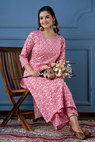 Image of ANNI DESIGNER Women's Cotton Blend Kurta & Palazzo