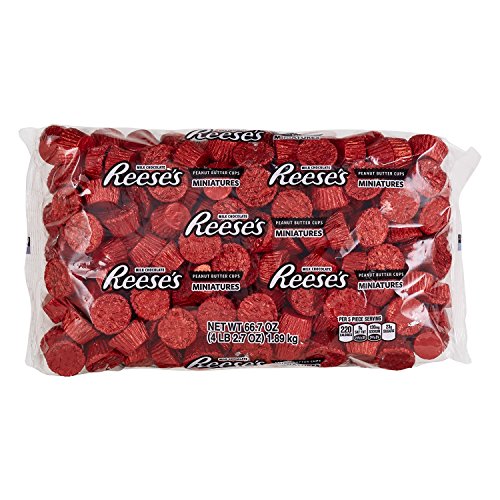 REESE'S Peanut Butter Cups, Chocolate Candy, Miniatures, Red 66.7 Ounce