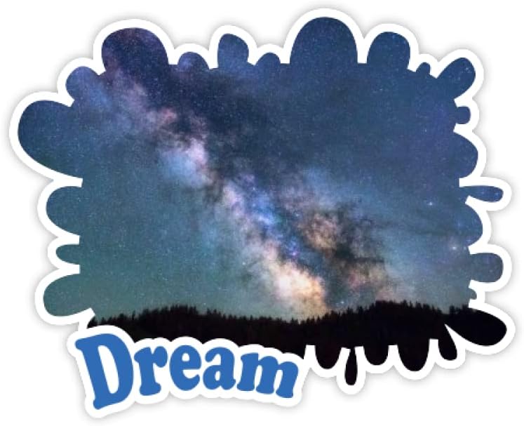 Blue Dark Stars Clouds Art Deco Fashion Stickers Quote Dream Vinyl Decals