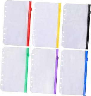 Operitacx 6Pcs Saco Com Zíper Colorido Pastas Coloridas Bolsas Com Zíper Transparente Pastas Com Zíper Pastas Com Zíper Pasta Envelope Zip Envelopes De Dinheiro Sacos De Arquivo