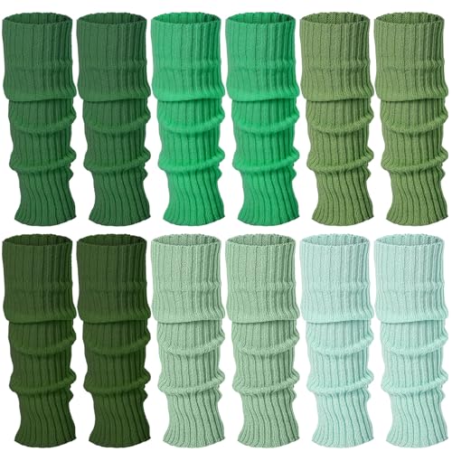 Image of Sintege 6 Pairs Kawaii Leg Warmers Japanese Style Knitted Loose Socks Leg Warmers for Girls Women Lolita Costume School