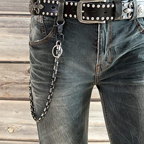 newtro Stainless Steel Wallet Chain for Men Women Boy Girl, Biker Motorcycle Pants Jean Punk Long Key Chain 24 inches (ST003-24)