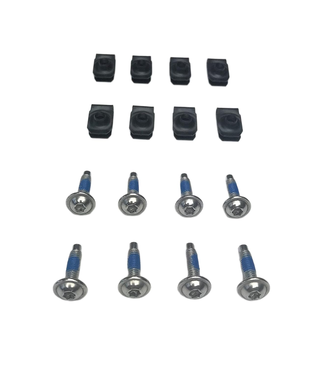 8 ea. Stainless TJ Bumper End CapTorx Screws and 8 ea U-Nuts Compatible with1997 to 2006 Wrangler