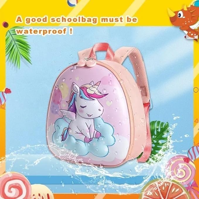 Image of Prancing Unicorn Children's Schoolbags Primary School Girls Boys Students Cartoon Unicorn Backpack Double Shoulder Bag For Girls Kids 6-7-8-9-10-12 Years Old Water-Resistant