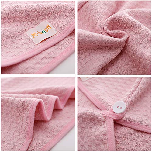 2 Pack Waffle Hair Drying Towel,Hair Towel Wrap,Hair Towel Turban to Dry Your Hair More Quicker,Lightweight and Absorbent (Pink &Yellow)