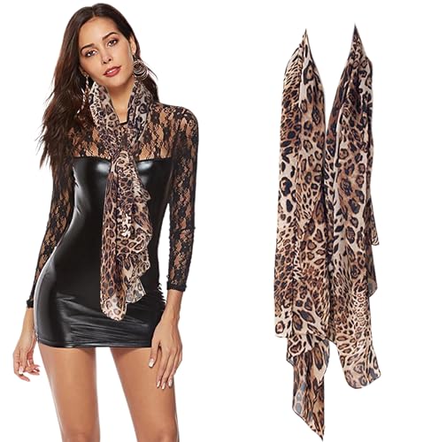 INOGIH Women Print Florals Shawl Wraps Lightweight Scarfs - Fashion Leopard Print Sunscreen Shawls Holiday Scarf for Travel