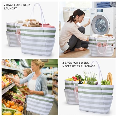 Image of KALIDI Beach Tote Bag Women Large Waterproof Sandproof Shoulder Handbag Packable Grocery Bag Hobo Purse for Picnic Vacation