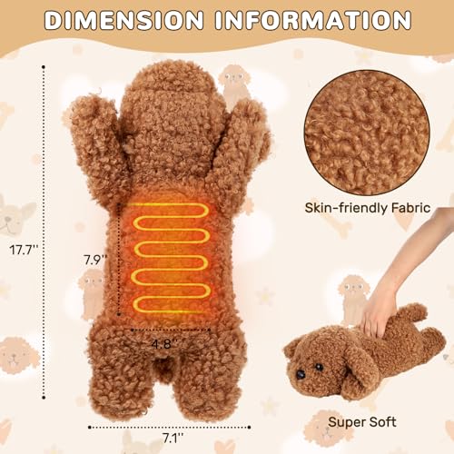 Image of Dog Heating Pad for Period Cramps Menstrual Pain Relief, Portable Electric Heat Pads USB Powered, Cute Poodle Plush Stuffed Animals Gift, Funny Gifts for Women Teen Girls Christmas Birthday Easter