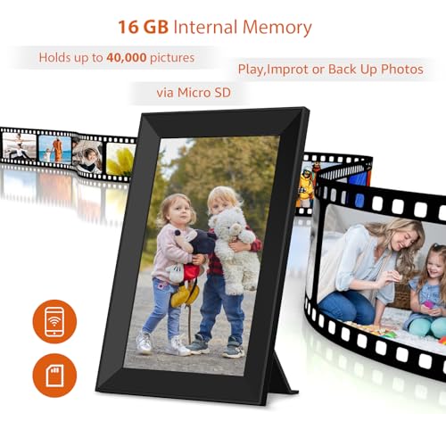 FRAMEO Digital Picture Frame WiFi 10.1 inch Digital Photo Frame Auto ...