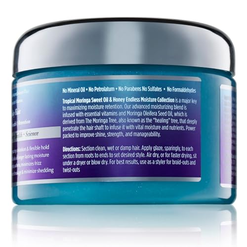 The Mane Choice Tropical Moringa Sweet Oil & Honey Endless Moisture Braid-Out Hair Glaze, Twist & Braid Cream Gel w/Flexible Hold for Hair Definition & Strength, Helps Reduce Frizz & Breakage, 12 Oz - Image 3