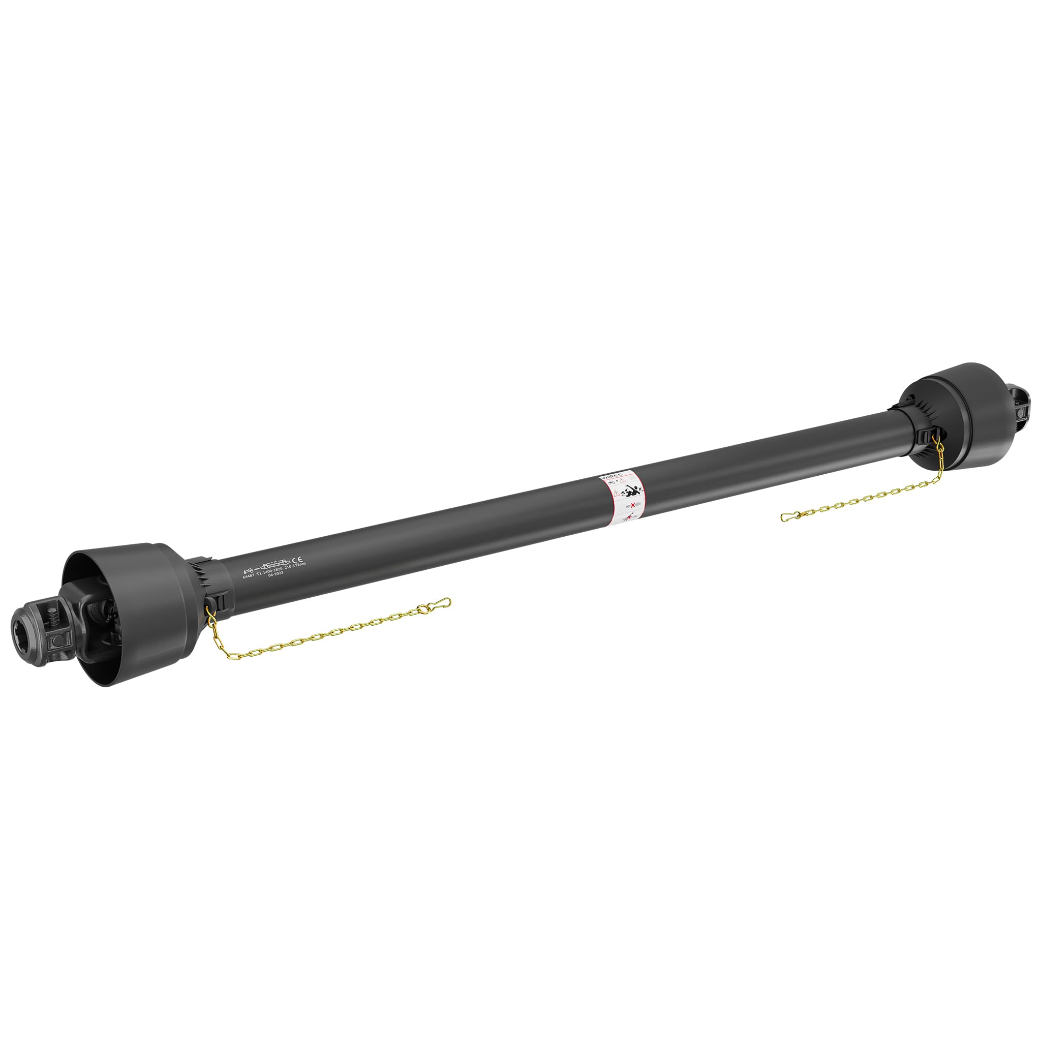 WilTec Arbre Transmission T1 Cardan 1400-​1540mm 210Nm 540tr/​min Prise Force 18kW (25CV) 2X 1 3/​8" 6 Dents