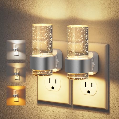 Image of JandCase Night Lights Plug into Wall, Bubble Night Light with 3 Colors