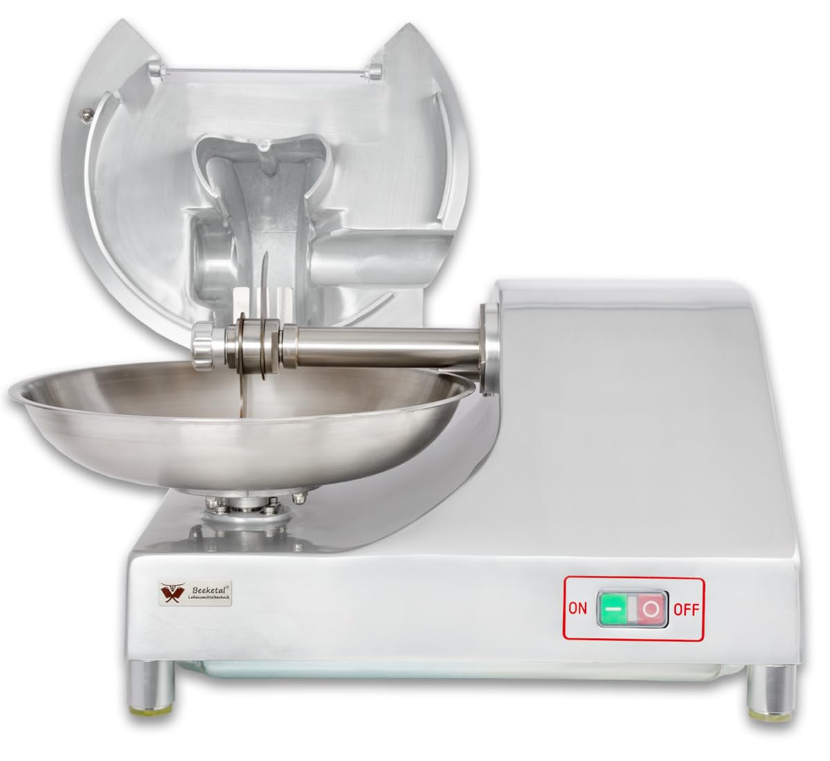 Beeketal Metzger Fleischkutter 'BFK9' Profi Tischkutter mit ca. 6,4 Liter Volumen für 2,5 kg fertiges Brät, Spezialklingen aus gehärtetem Edelstahl, 400W Motor für 1460 U/min (20 U/min Schüssel)