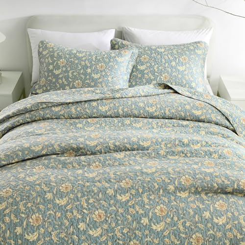 Juego de ropa de cama reversible de 3 piezas Finlonte de algodón floral 8