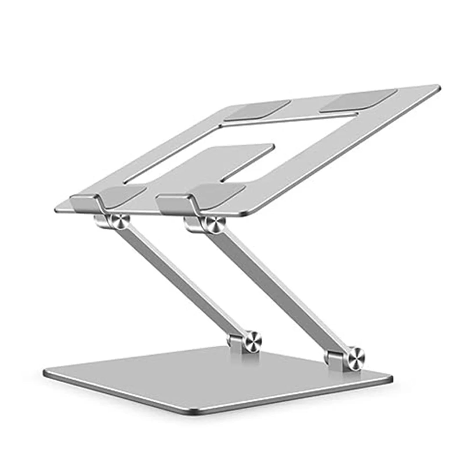 Support de refroidissement pliable en métal argent pour un bureau nomade et épuré