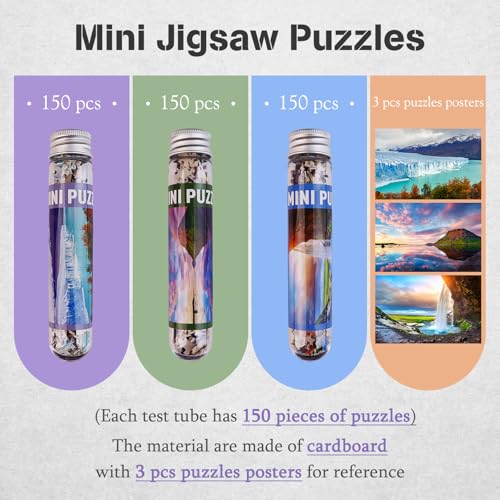Juegos de Rompecabezas Pequeños para Adultos 150 Piezas Mini Puzzles Micro Paisaje de Cascada al Atardecer 3 Paquetes 6 x 4 pulgadas miniatura 2
