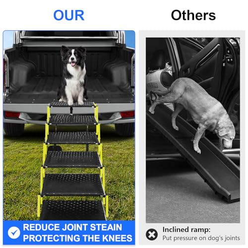 T.Chilyn rampas para cães grandes, degraus para cães para carros com superfície antiderrapante e fit
