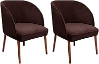 Vista 40 de Juego de 6 fundas para sillas de comedor de terciopelo elástico, con respaldo curvo moderno, protector para sillón decorativo para sala de estar