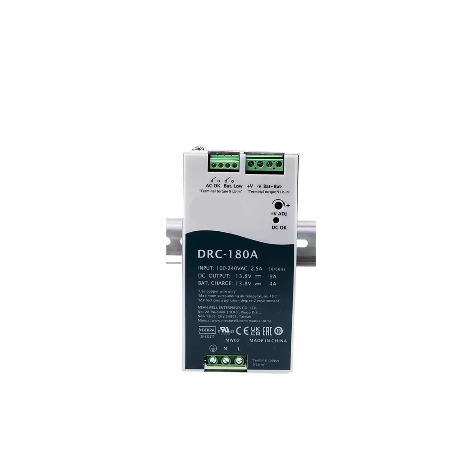 Alimentation à découpage DRC-180A 180W CA CC avec double sortie 13.8V pour armoire électrique