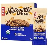 CLIF Nut Butter Bar - Chocolate Chip & Peanut Butter - Filled Energy Bars - Non-GMO - USDA Organic - Plant-Based - Low Glycemic - 1.76 oz. (5 Pack)