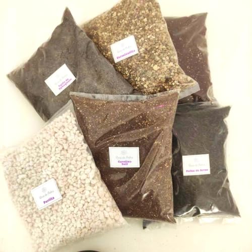 Kit 6 Insumos Substrato para Planta: Turfa, Perlita, Carolina Soil, Casca de Arroz Carbonizado, Verm