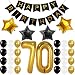 70th BIRTHDAY DECORATIONS PARTY KIT - Happy Birthday Banner | 70th Birthday Balloons | Gold and Black Latex Balloon | Number 70 | Perfect 70 Years Old Party Supplies | Free Bday Printable Checklist