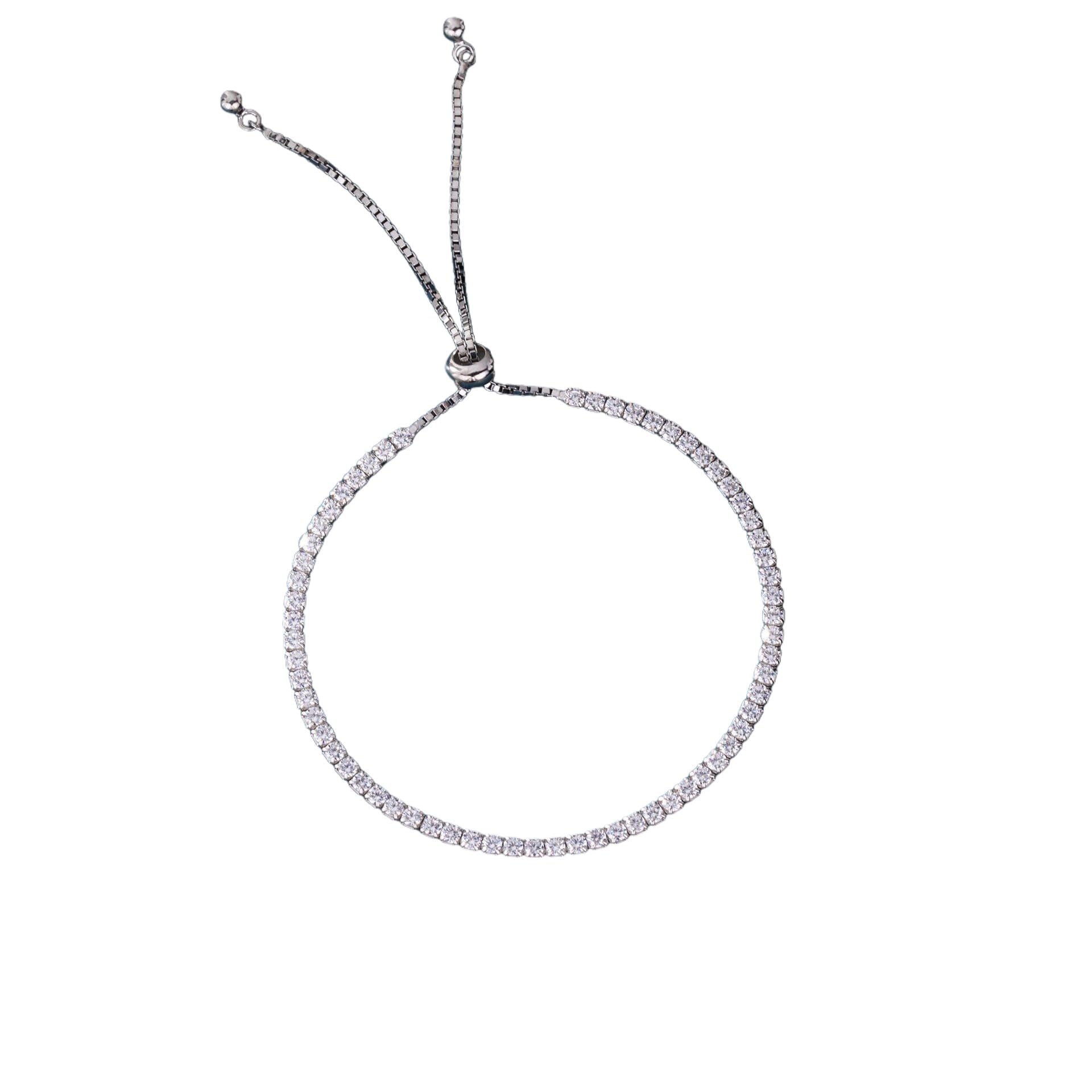 Pulsera Plata，Pulsera Ajustable De Alta Gama Con Microincrustaciones De Circonita En Plata Esterlina S925, Joyería Energética Para Mujer.