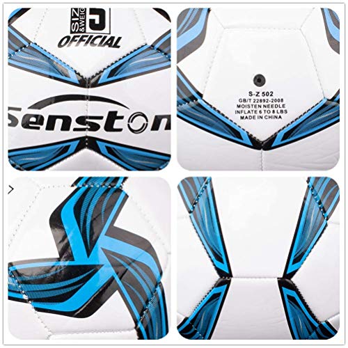 Senston Soccer Foot Ball Match Ball Official Training Football with Pump Size 5 Practice Ball for Youth, White 6 51LHeM56lOL