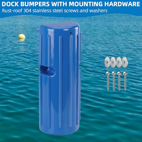 Image of Dock Bumper Fender,Boat Dock Bumpers for Edge or Side,Marine Fender Guard Vertical Protection,Durable Construction,Include Mounting Hardware