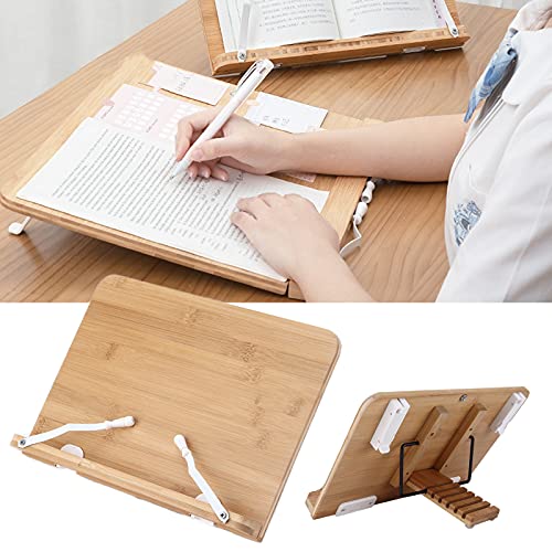 Bamboe boekenstandaard, eenvoudig te bedienen Comfortabeler in gebruik Keuken Houten kookboekenstandaards met verfijnd… - Image 5