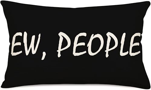 EW People - Fundas de almohada de 12 x 20 pulgadas, hipster, divertido y sarcástico, con texto introvertido, algodón y lino, fundas de almohada