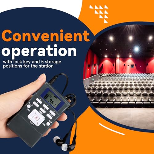 Sistema de Traducción para Iglesia Retekess PR13 B: Transmisor FM TR503 con Auriculares, Radio FM Digital, 5 Emisoras Preestablecidas, Receptor FM Portátil (1 Transmisor y 20 Receptores) miniatura 6