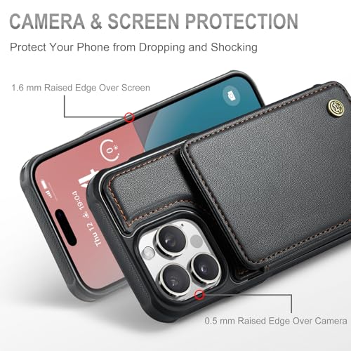 Vinich for iPhone 16 Pro Wallet Case with Card Holder, RFID Blocking Credit Slots Kickstand Shockproof Phone Cover Fit for iPhone 16 Pro 6.3" Black by Vinich - Used condition - Image 2