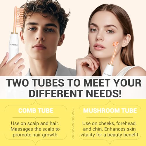 Kopfmassagegerät Elektrisch, RRZIOM 2 in 1 Rotlicht Scalp Massager Für Haare, Kopfhaut, Gesicht, Kopfhaut Massagebürste Elektrisch Für Haarwachstum, Portable Plug Design