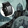 Cupimatch Viking Valknut Leather Bracelet: Adjustable Cuff Unisex Norse Rune Amulet Punk Style Bracelet #3