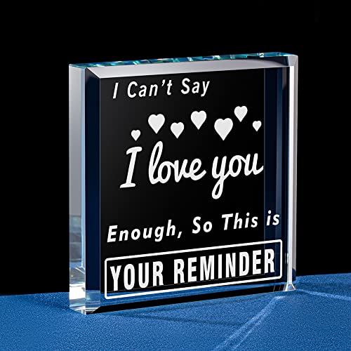 Zrenjhus Birthday Gifts For Girlfriend Anniversary Plaques Gift For Her Women Wife I Love You Sign Crystal Square Romantic Present Sign For Him Men Boyfriend Valentines Day #TOP26
