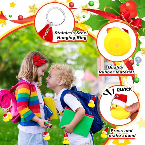 Buying Guide Deekin 100 Pcs Christmas Rubber Duck Keychain Bulk 2.17