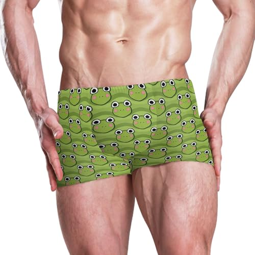 Frog Green Mens Swim Trunk Swimwear Bathing Suit Swim Brief Square Leg Board Short S B04053602